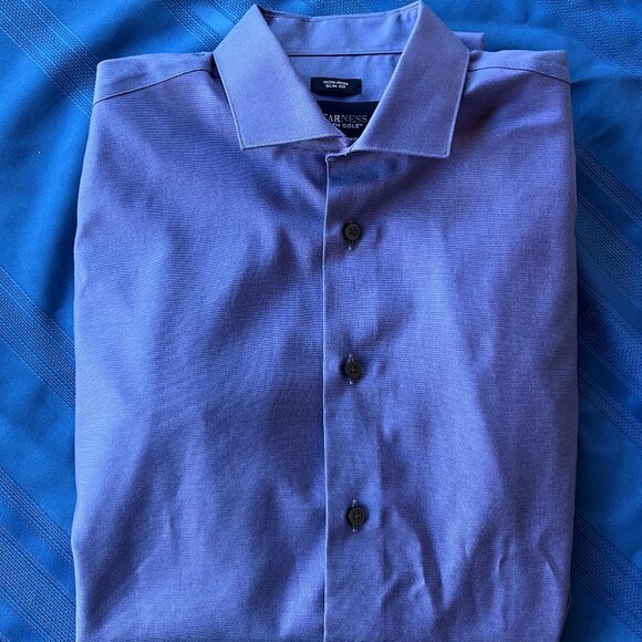 Kenneth Cole Awearness Men's Dress Shirt - blue Size 16 Slim Fit - Picture 5 of 8